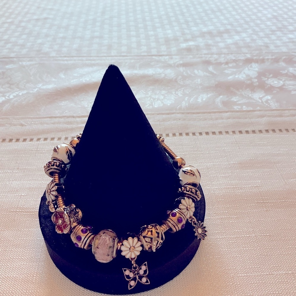 Slide Charm Gold Tone Bracelet